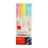 Dong-A Dong A Twinliner Soft Çift Taraflı 5li Fosforlu Kalem Seti