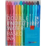 Dong-A My Color 2 Çift Taraflı Keçeli Kalem Seti 24 Parça Karışık Renk 1 mm ve 0.5 mm Uçlu