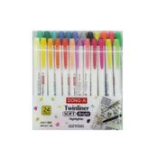 Dong-A Twinliner Soft Bright 24 Renk Çift Taraflı Fosforlu Kalem