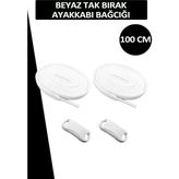 Dopar Dopar Elastik Esnek Akıllı Kilit Tak Bırak Ayakkabı Bağcığı 100 cm - Beyaz