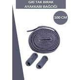 Dopar Dopar Elastik Esnek Akıllı Kilit Tak Bırak Ayakkabı Bağcığı 100 cm - Gri