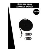 Dopar Elastik Siyah Akıllı Bağcık Tak Bırak Ayakkabı Bağcığı 100cm
