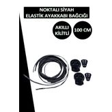 Dopar Siyah Elastik Esnek Ayakkabı Bağcığı Akıllı Kilitli Bağcık 100cm 1 Çift