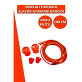 Dopar Turuncu Elastik Esnek Ayakkabı Bağcığı Akıllı Kilitli Bağcık 100cm 1 Çift