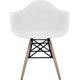 Dorcia Home Kolçaklı Beyaz Eames Plastik Kafesli Sandalye - 4 Adet - Cafe Balkon Mutfak Sandalyesi