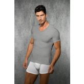 Doreanse Erkek Gri Modal V Yaka Kısa Kol T Shirt