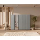 Doressa Bony Grey 5 Kapılı Gri Gardırop