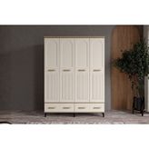 Doressa Hima Walnut 4 Kapılı Gardırop - Ceviz