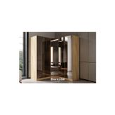 Doressa Home Bend Walnut 5 Kapılı Reflekte Camlı Köşe Gardırop