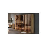 Doressa Home Bend Walnut 6 Kapılı Reflekte Camlı Gardırop