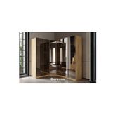 Doressa Home Bend Walnut 6 Kapılı Reflekte Camlı Köşe Gardırop