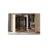 Doressa Home Bend Walnut 7 Kapılı Reflekte Camlı Köşe Gardırop