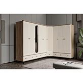 Doressa Home Cast Walnut Köşe Gardırop Ceviz