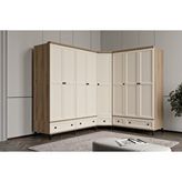 Doressa Home Duns Walnut Köşe Gardırop Ceviz