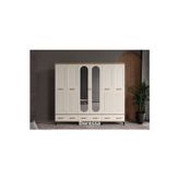 Doressa Home Hima Walnut 6 Kapılı Aynalı Gardırop