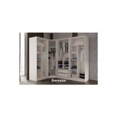 Doressa Home Noyer Reflekte Camlı Köşe Gardırop