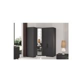 Doressa Home Rent Grey 4 Kapılı Köşe Gardırop