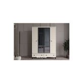 Doressa Home Risk Moon 4 Kapılı Camlı Gardırop