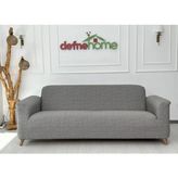 Döşemelik Kumaş Düz Keten Lastikli Kayma Yapmayan 3311 Takım Koltuk Örtüsü - Gri - 230 x 180 cm