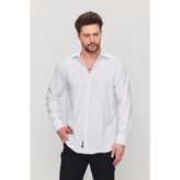 Double Face Oversize Rahat Kalıp Gömlek - Beyaz - 2XL