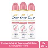 Dove Eventone Kadın Sprey Deodorant 150 ml x 3 Adet