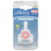 Dr Browns Dar Ağız Prematüre Silikon 2'li Biberon Emziği