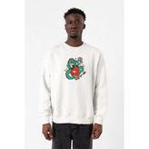 Dragon Samurai Anime Beyaz Erkek 2ip Sweatshirt