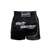 Dragondo MT3408 Trust Yourself Siyah Muay Thai Kick Boks Şortu