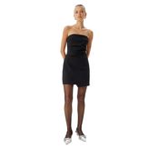 Drape Detaylı Slim Fit Mini Straplez Elbise