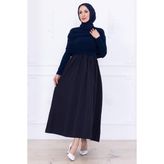 Drapeli Elbise Lacivert HM2780 - XL