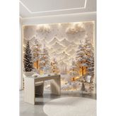 dreamwall 3D Kabartma Etkili Işıklı Kış Ormanı Tekstil Duvar Kağıdı