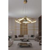 Dron Modern 4 Kol Tek Top Sarkıt Power LED Avize - Krom - 2