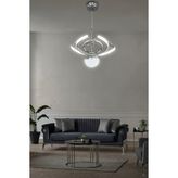 Dron Tek Top 2 Modern Sarkıt LED Avize - Krom - 1