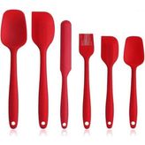 Drongo Isıya Dayanıklı Yanmaz Yapışmaz Silikon Spatula Seti 6 Parça Kırmızı