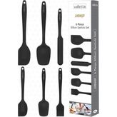 Drongo Isıya Dayanıklı Yanmaz Yapışmaz Silikon Spatula Seti 6 Parça Siyah - 0 - 1 lt