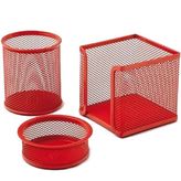 Drt Kırmızı 3'lü Masaüstü Kalemlik Set