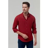 D's Damat 5HC02ORT07265 Slim Fit Bordo Armürlü Erkek Gömlek