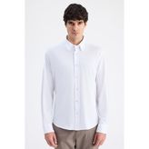 Ds Damat Comfort Beyaz Oxford Örme Gömlek