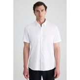 D'S Damat Ds Damat Slim Fit Beyaz Örme Gömlek