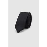 Ds Damat Siyah Düz 4 Cm Kravat, Siyah
