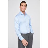 Ds Damat Slim Fit Mavi Düz Gömlek