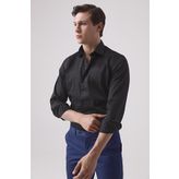 Ds Damat Slim Fit Siyah Düz Gömlek