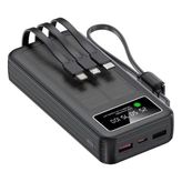 DS-W31 Dijital Göstergeli 20000 Mah Solar Panelli 22.5W Hızlı Şarj Powerbank - Güneş Enerjili Taşınabilir Şarj Cihazı - 20W GaN White