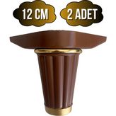 DS Yapı Babil 12CM Plastik Ayak Mobilya Masa ve Dolap AYAĞI(12CM)(KAHVERENGİ- Altın) - Kahverengi - 12cm - 2 ADET