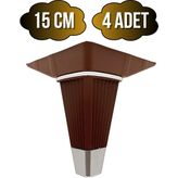DS Yapı Irem Kahverengi Krom 15CM Plastik Ayak Mobilya Masa ve Dolap Ayağı(Kahverengi KROM)(15CM) - 15cm - 4 ADET