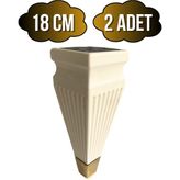 DS Yapı Kule Desenli Krem Plastik Ayak Mobilya Masa ve Dolap AYAĞI(18CM - 23CM)(KREM - Altın) - 18cm - 2 ADET