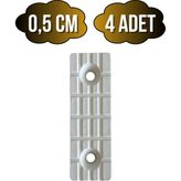 DS Yapı Plastik Beyaz Baza Papuç Dolap ve Mobilya Ayağı(Beyaz)(Boy:5cm En:1,5cm Yük:0,5cm) - BEYAZ - 4 ADET