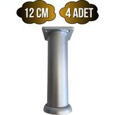 DS Yapı Plastik Gümüş Ayarlı Ayak Mobilya Masa ve Dolap AYAĞI(12CM - 15CM)(GÜMÜŞ - Gri) - 12cm - 4 ADET