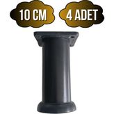 DS Yapı Plastik Siyah Ayarlanabilir Ayak Masa Dolap ve Mobilya AYAĞI(SİYAH)(10CM - 12CM - 15CM) - 10cm - 4 ADET