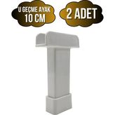 DS Yapı U Geçme Beyaz Plastik Ayarlı Ayak Mobilya Masa ve Dolap Ayağı(Beyaz)(6cm - 10CM) - 10cm - 2 ADET